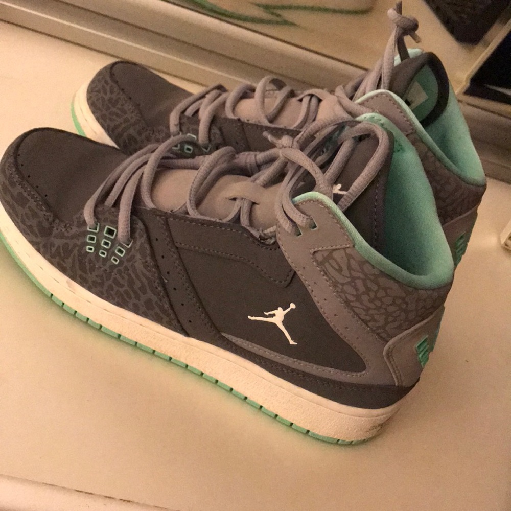 Real Jordan’s: mint, white, and dark/grey